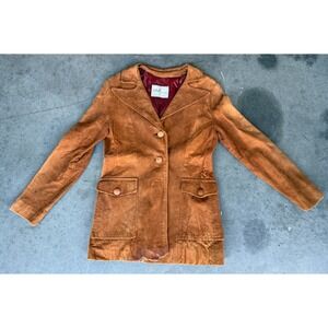 VTG Womens Sz Small WILSONS House of‎ Suede Leather Jacket Button - FLAW